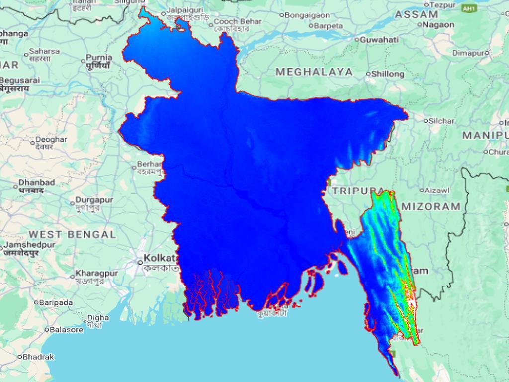 Download SRTM DEM Data for Bangladesh Using Google Earth Engine